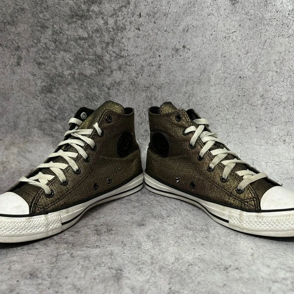 Converse Chuck Taylor All Star Kids Sz 5 Gold Sparkle High Top Sneakers A05388F